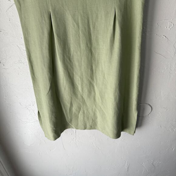 Cutter & Buck Green Linen Blend Sleeveless Sheath Dress Size 12 Classic Summer - Picture 3 of 8